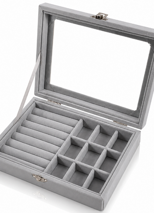 Velvet Jewellery Storage Box – Ring, Earring & Bracelet Organiser