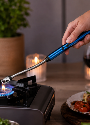 Electric Arc Lighter – 29.5cm Flexible USB Rechargeable – Windproof Safety Ignition with LED Indicator