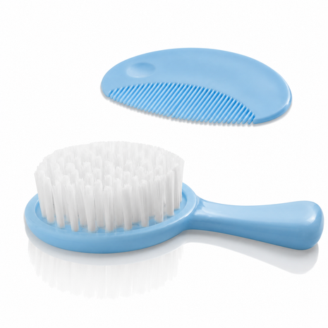 Baby Hair Brush & Comb Set –Soft Imitation Wool Bristles – Cradle Cap Scalp Massager