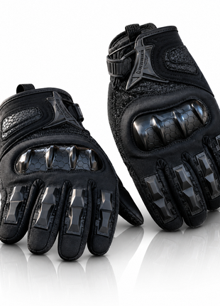 XL Waterproof Windproof Insulated Touchscreen Gloves with Silicone Grip Palm & Knuckle Protection - Black