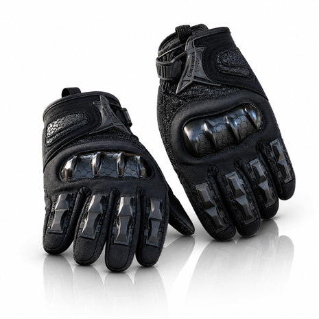 XL Waterproof Windproof Insulated Touchscreen Gloves with Silicone Grip Palm & Knuckle Protection - Black