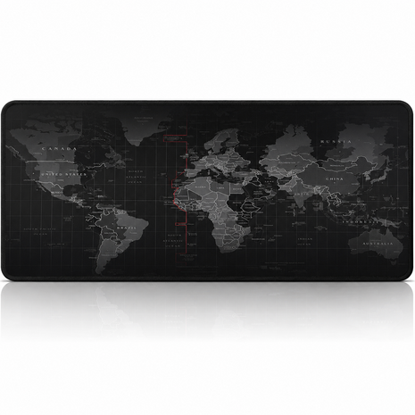 Large Extended Gaming Mouse Pad Map Desk Mat 80 x 30 cm, Rubber + Cloth, Anti-Slip Base for Keyboard, PC & Laptop