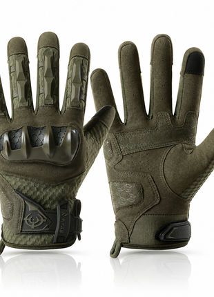 L Waterproof Windproof Insulated Touchscreen Gloves with Silicone Grip Palm & Knuckle Protection - Green