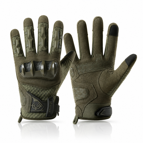 L Waterproof Windproof Insulated Touchscreen Gloves with Silicone Grip Palm & Knuckle Protection - Green