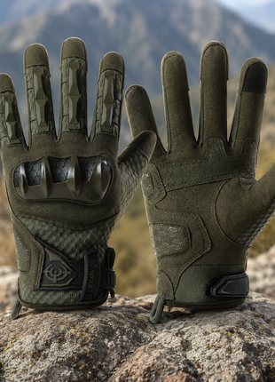 L Waterproof Windproof Insulated Touchscreen Gloves with Silicone Grip Palm & Knuckle Protection - Green