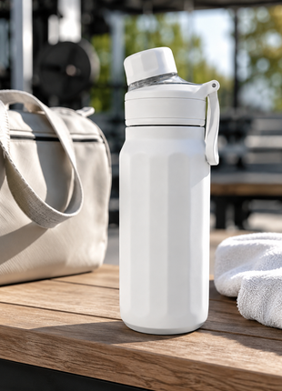 670ml Vacuum Insulated Sports Bottle with SUS316 Stainless Steel Inner, Leak-Resistant Flip Lid & Carry Handle for Hot and Cold Drinks