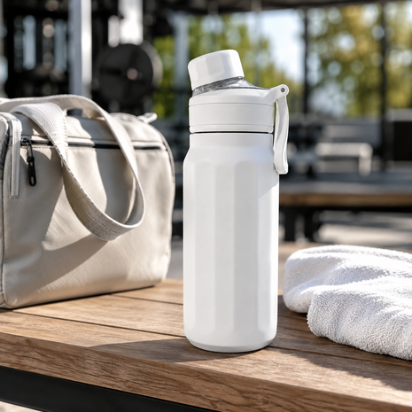 670ml Vacuum Insulated Sports Bottle with SUS316 Stainless Steel Inner, Leak-Resistant Flip Lid & Carry Handle for Hot and Cold Drinks