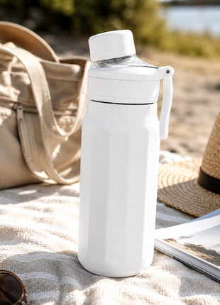670ml Vacuum Insulated Sports Bottle with SUS316 Stainless Steel Inner, Leak-Resistant Flip Lid & Carry Handle for Hot and Cold Drinks