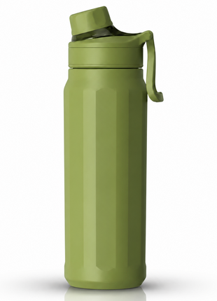 670ml Vacuum Insulated Sports Bottle with SUS316 Stainless Steel Inner, Leak-Resistant Flip Lid & Carry Handle for Hot and Cold Drinks