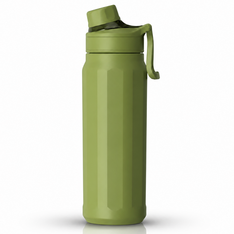 670ml Vacuum Insulated Sports Bottle with SUS316 Stainless Steel Inner, Leak-Resistant Flip Lid & Carry Handle for Hot and Cold Drinks