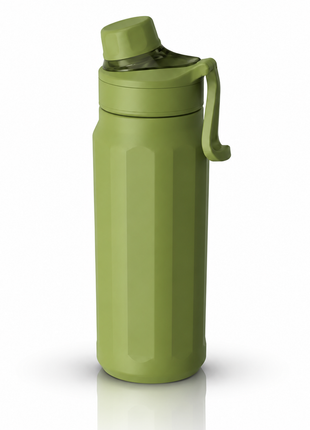 670ml Vacuum Insulated Sports Bottle with SUS316 Stainless Steel Inner, Leak-Resistant Flip Lid & Carry Handle for Hot and Cold Drinks