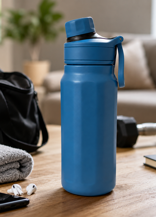 670ml Vacuum Insulated Sports Bottle with SUS316 Stainless Steel Inner, Leak-Resistant Flip Lid & Carry Handle for Hot and Cold Drinks