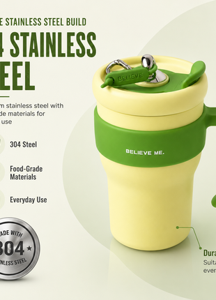 800ml Stainless Steel Insulated Travel Mug with Straw