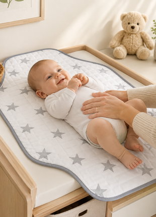 Waterproof Baby Changing Pad Mat Foldable Portable Diaper Changing Station Lightweight -  Travel Mat stars