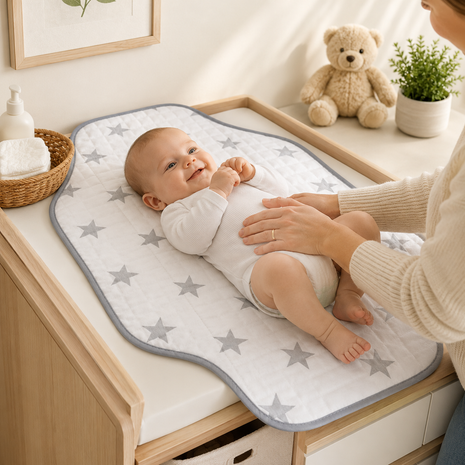 Waterproof Baby Changing Pad Mat Foldable Portable Diaper Changing Station Lightweight -  Travel Mat stars