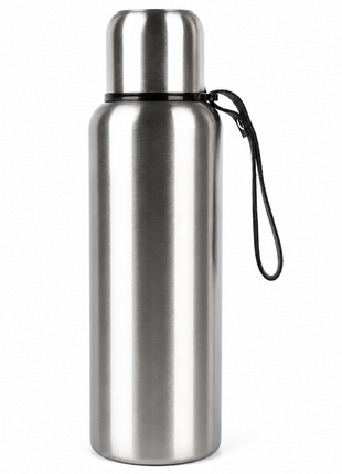 Stainless Steel Silver Insulated Vacuum Bottle Double Wall Thermal Flask for Hot and Cold Drinks