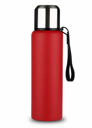 Stainless Steel Red Insulated Vacuum Bottle Double Wall Thermal Flask for Hot and Cold Drinks