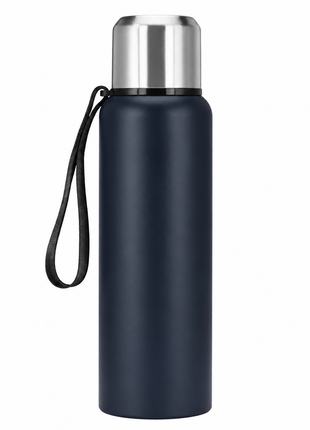 Stainless Steel  Navy Blue Insulated Vacuum Bottle Double Wall Thermal Flask for Hot and Cold Drinks