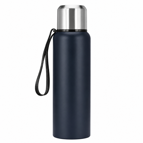 Stainless Steel  Navy Blue Insulated Vacuum Bottle Double Wall Thermal Flask for Hot and Cold Drinks