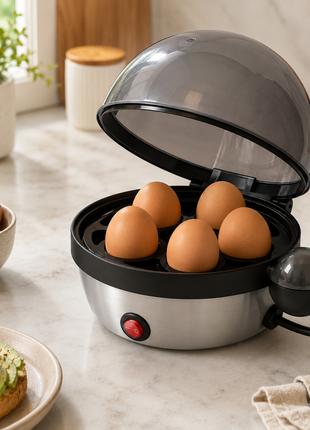 7-Egg Electric Egg Boiler 350W One-Touch Breakfast Steamer