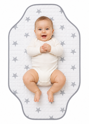 Waterproof Baby Changing Pad Mat Foldable Portable Diaper Changing Station Lightweight -  Travel Mat stars