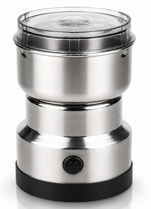 Electric Coffee Grinder, 300W Stainless Steel Blade, Removable Bowl, 200-300g Capacity, EU Plug, Silver