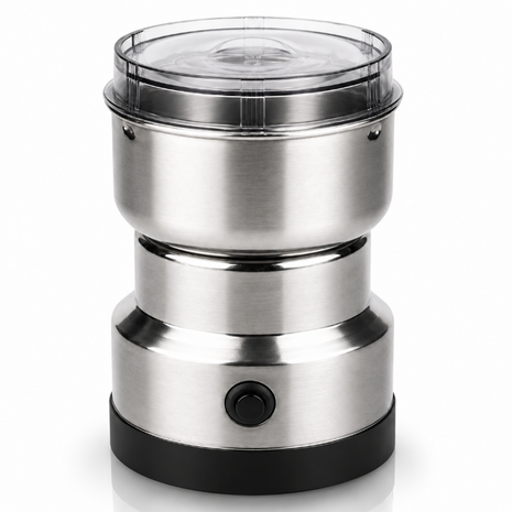 Electric Coffee Grinder, 300W Stainless Steel Blade, Removable Bowl, 200-300g Capacity, EU Plug, Silver