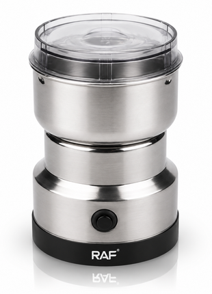 Electric Coffee Grinder, 300W Stainless Steel Blade, Removable Bowl, 200-300g Capacity, EU Plug, Silver