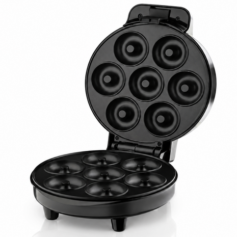 1000W Non-Stick 7-Cavity Donut Maker with Cool-Touch Housing and Indicator Lights for Home Baking
