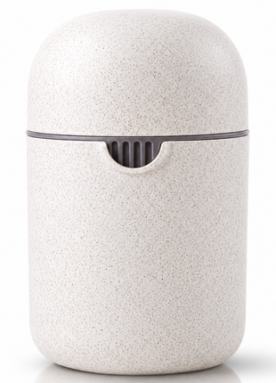 Manual Citrus Juicer with Measuring Cup, Lid, Strainer Ring and Dual Press Inserts