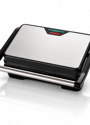 1000W Steak Machine with Non-Stick Plates, 180° Open Grill, EU Plug, Manual and Drip Tray