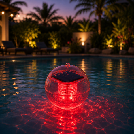 Solar Light Floating Ball Clear ABS Outdoor LED Pool Pond Garden Decoration Light with Switch