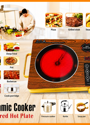 Single Electric Infrared Hot Plate, Portable Ceramic Cooking Hob