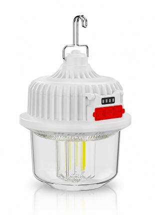 120W Multifunctional Solar Bulb Light USB-C Rechargeable with Dual 18650 Batteries & Hanging Hook