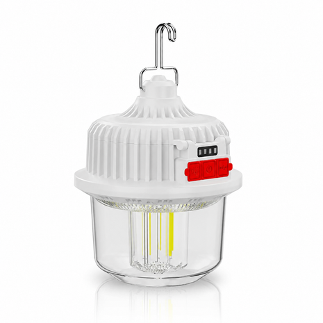 120W Multifunctional Solar Bulb Light USB-C Rechargeable with Dual 18650 Batteries & Hanging Hook