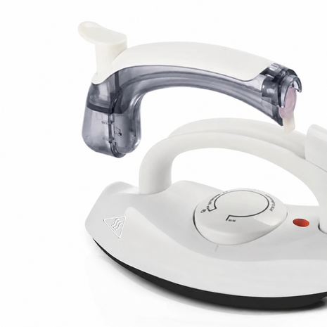 Travel Steam Iron 800W with Collapsible Handle, Non-Stick Soleplate, 0.03 L Tank, 1 m Cord.