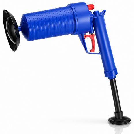 High Pressure Pipe Dredger Drain Unblocker Pump, ABS Body with Rubber Adapters for Toilets, Sinks, Floor Drains & Showers Air Pressure Clog Tool