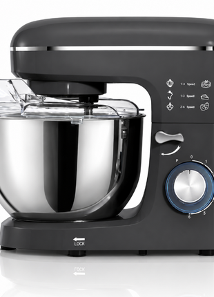 4.5L 1300W Stand Mixer with 6-Speed Pulse Control, Stainless Steel Bowl, Splash Guard, Dough Hook, Whisk, Beater