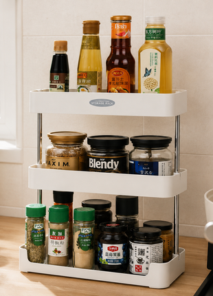 3-Tier Multifunctional Storage Rack, Countertop Organizer for Kitchen, Bathroom and Living Room