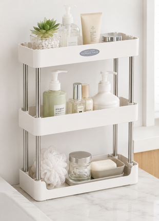 3-Tier Multifunctional Storage Rack, Countertop Organizer for Kitchen, Bathroom and Living Room