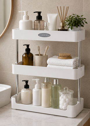 3-Tier Multifunctional Storage Rack, Countertop Organizer for Kitchen, Bathroom and Living Room
