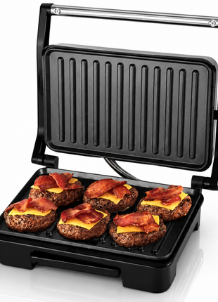 1000W Steak Machine with Non-Stick Plates, 180° Open Grill, EU Plug, Manual and Drip Tray