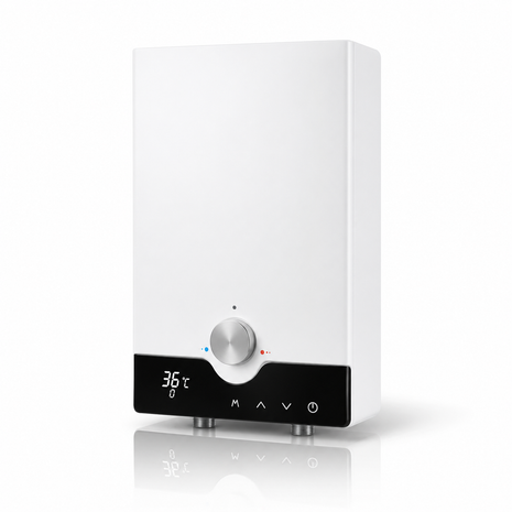 Instant Electric Tankless Water Heater 8800W Wall Mounted Digital Hot Water System IPX4 White