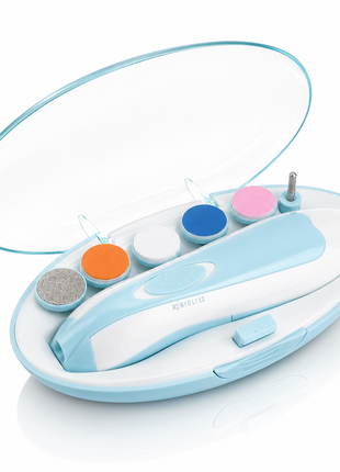 Electric Baby & Adult Nail Trimmer Kit with 6 Grinding Heads, 4 Working Modes, 360° Rotation, Low Noise, Battery Powered