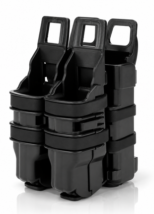 Triple Magazine Pouch Belt Mount Holder for Rifle & Pistol Magazines ABS Plastic Black