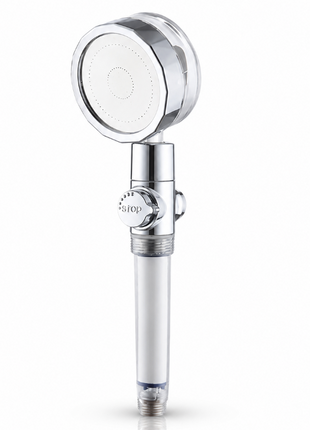 High Pressure Filtered Shower Head with One-Touch Water Stop, Built-In PP Cotton Filter, ABS, Standard 20 mm Connection