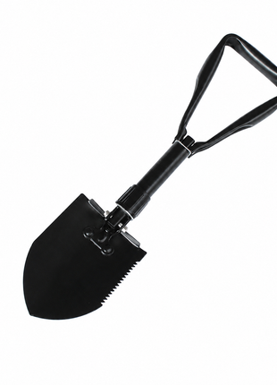 Folding Camping Shovel 48 cm Carbon Steel Multi-Tool – Black with Storage Bag