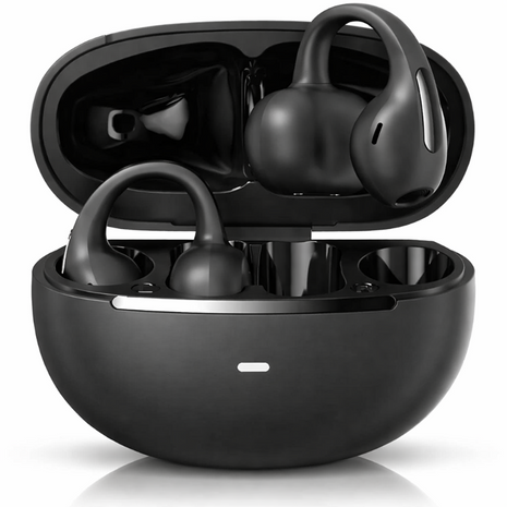 Clip-On Wireless Earbuds Open-Ear Bluetooth 5.0 with 5+25hr Battery and Panoramic Audio
