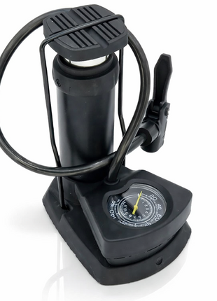 Portable Foot Air Pump 160 PSI High Pressure Aluminum Alloy Barrel with Analog Gauge