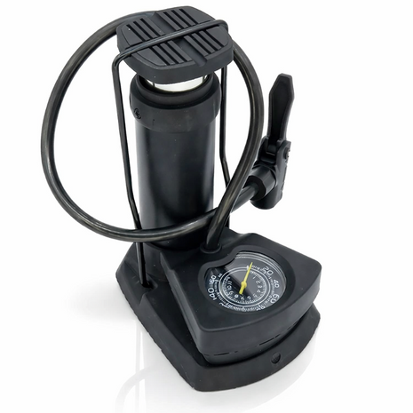 Portable Foot Air Pump 160 PSI High Pressure Aluminum Alloy Barrel with Analog Gauge